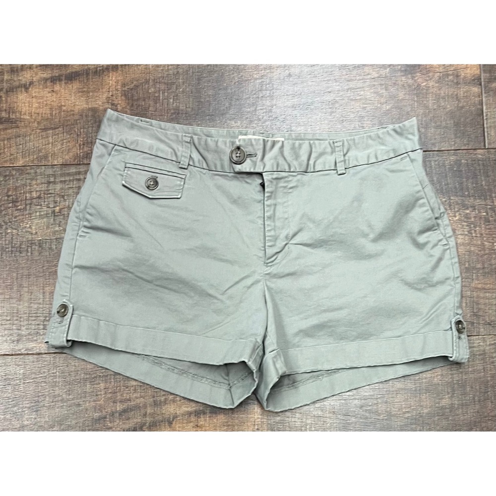 Banana Republic Martin Fit Women's Shorts Size 6 Sage Green Cotton Blend Cuffed